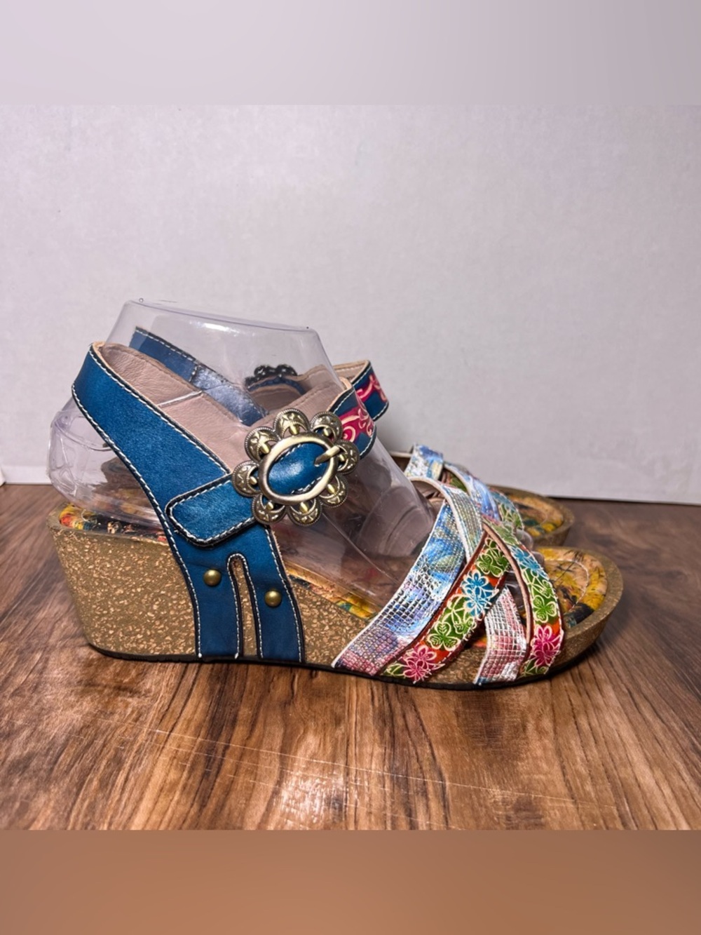L'ARTISTE BY SPRING STEP AUDRIE WEDGE SANDAL SIZE 8 - 38
